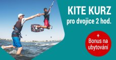 Začátečnický Kitesurfing Kurz - ve dvojíci - 2 hodiny + 300 Kč ubytování