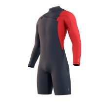 Neoprene Marshall Longarm Shorty Fzip 3/2mm, Navy/Red