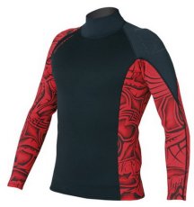 Neoprene T-shirt Empire Vest L/S Men, Black/Red