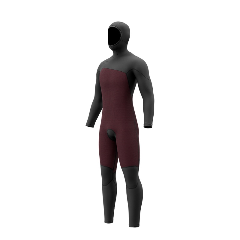 Men's Neoprene Motion Hooded Fullsuit 5/3mm Fzip, Black