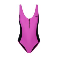 Women's swimwear The Wild Zipped Swimsuit, Black/Pink