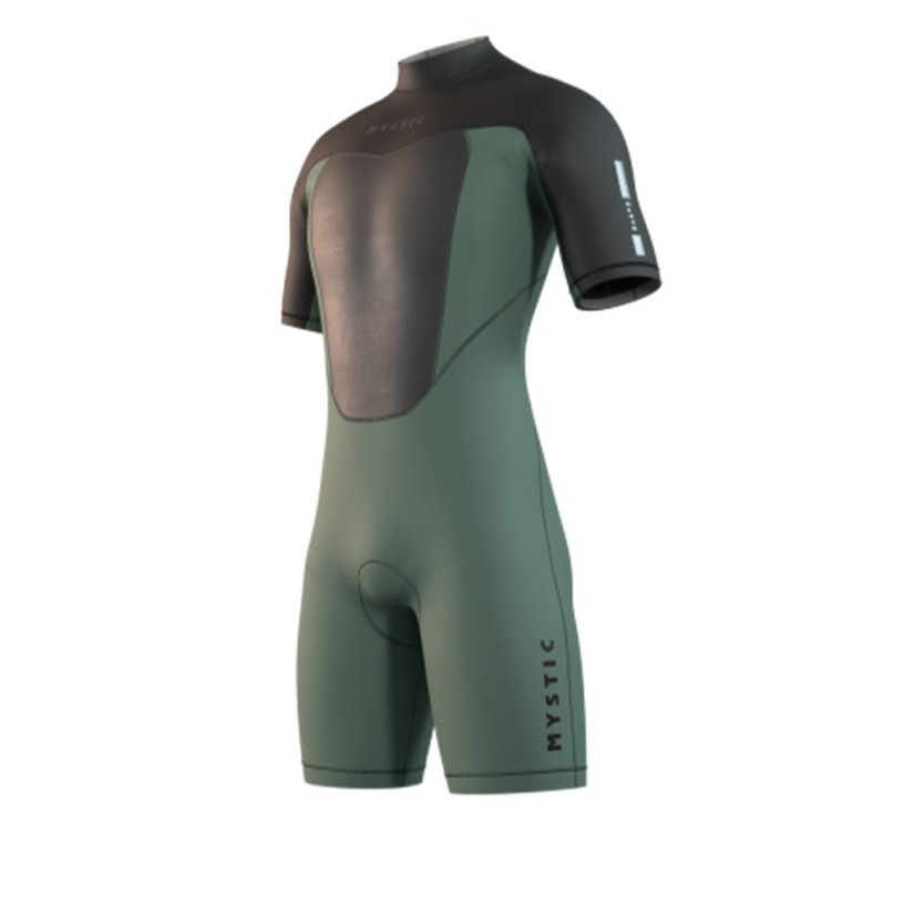 Neoprene Brand Shorty Bzip 3/2mm Flatlock, Dark Olive