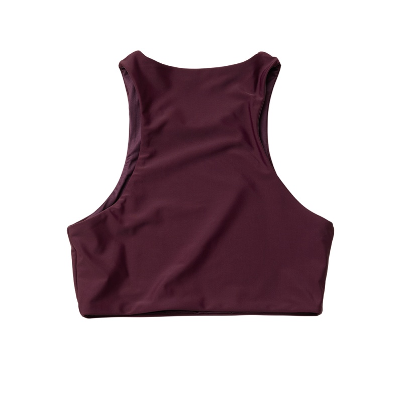 Flashback Bikini Top, Oxblood Red (Size 36)