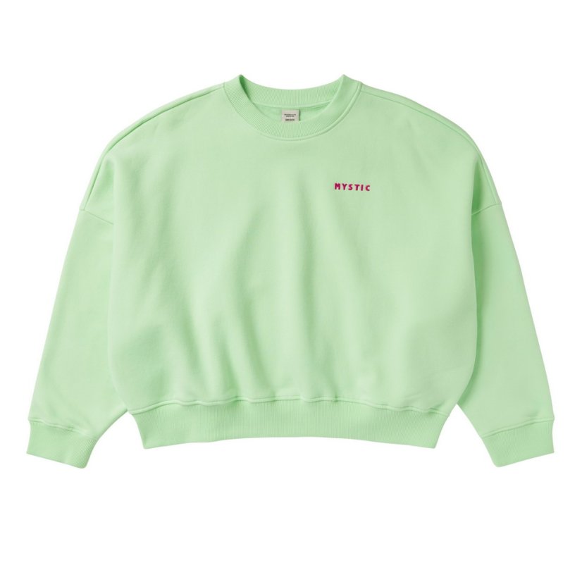 Women's Dropped Shoulder Crew Sweatshirt, Lime Green - Size: M